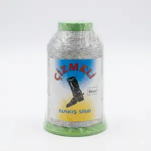 Çizmeli 50 gr. Beyaz Nakış Simi İp-(SİM-001)