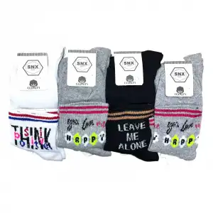 Snx Kadın Uzun Konç Patik Çorap (12 adet) - (KPÇ-04-01)