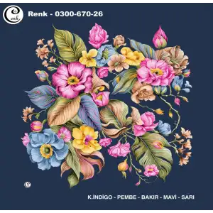 Cenk 100 cm Desenli Oyalık Yazma (Cnk-670-26)
