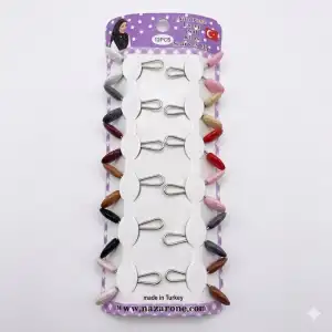 Nazarone Karışık Renk Eşarp Klipsi 1 Paket (Eİ01-16)