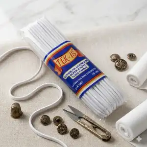 Tek-iş %100 Pamuk Yuvarlak Bebek Lastikleri 10m. Beyaz (ti01-03)