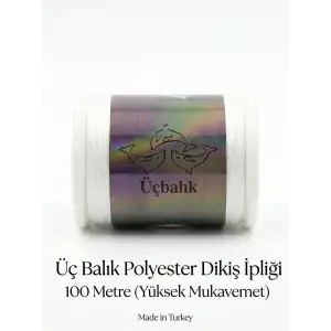 Üçbalıklı 1 adet Dikiş İpi Beyaz-(üçbalıklı02)