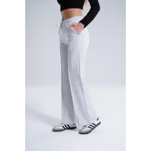 Paloza Kadın Önü Çimalı Gri Eşofman Altı -(PL01-03)