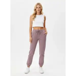 Likralı Openet Kumaş Kadın Pembe Eşofman Altı -(OK01-02)