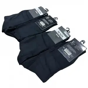 İhracat Fazlası Toptan Erkek Çorap 12’li Siyah Paket -(IH01-02)