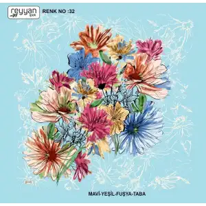 Reyyan İpek 100 cm Desenli Oyalık Yazma (ryyn-450-04)
