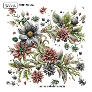 Reyyan İpek 100 cm Desenli Oyalık Yazma (ryyn-452-01)