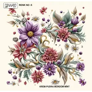 Reyyan İpek 100 cm Desenli Oyalık Yazma (ryyn-452-02)