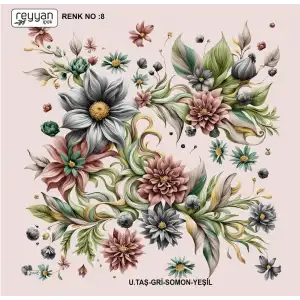 Reyyan İpek 100 cm Desenli Oyalık Yazma (ryyn-452-04)