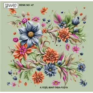 Reyyan İpek 100 cm Desenli Oyalık Yazma (ryyn-452-05)