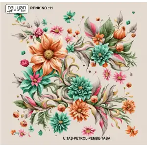 Reyyan İpek 100 cm Desenli Oyalık Yazma (ryyn-452-09)