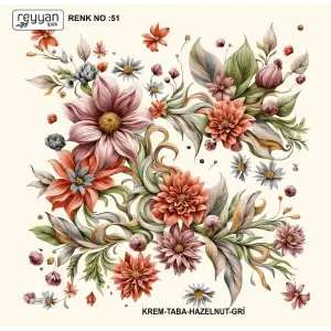 Reyyan İpek 100 cm Desenli Oyalık Yazma (ryyn-452-10)