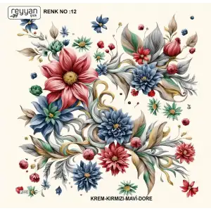 Reyyan İpek 100 cm Desenli Oyalık Yazma (ryyn-452-11)