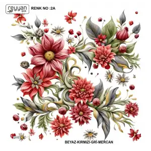 Reyyan İpek 100 cm Desenli Oyalık Yazma (ryyn-452-12)