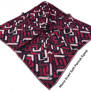 Mono Scarfs El Dikişli Dijital Soft Eşarp-soft07-14