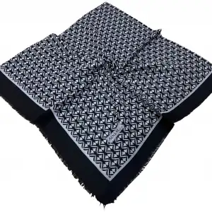 Sinem Dimi Pamuk Eşarp -(Siyah-Gri Serisi) -(FE542-12)