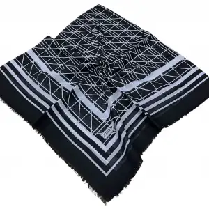 Sinem Dimi Pamuk Eşarp -(Siyah-Gri Serisi) -(FE542-10)