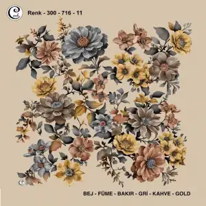 Cenk 100 cm Desenli Oyalık Yazma (Cnk-716-11)