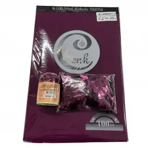 Cenk Düz Yazma Açık Mürdüm + Altınbaşak Polyester Oya İpi + Baget Oya Pulu Seti – Hazır Oya Paketi (200 TL) (305-032)