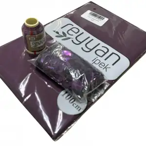 Reyyan İpek 3’lü Hazır Oya Paketi Koyu Mürdüm-025 | Yazma + Oya İpi + Baget Pleksi Pul Seti-RHP025