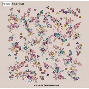 Reyyan İpek 100 cm Desenli Oyalık Yazma (ryyn-457-12)