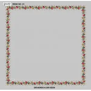 Reyyan İpek 100 cm Desenli Oyalık Yazma (ryyn-458-17)