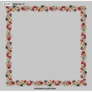 Reyyan İpek 100 cm Desenli Oyalık Yazma (ryyn-459-03)