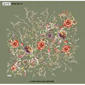 Reyyan İpek 100 cm Desenli Oyalık Yazma (ryyn-460-21)