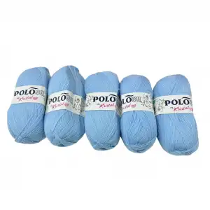 Polosu Kristal Lif İpi 5li Paket(Bebe Mavi)-Psk01-27