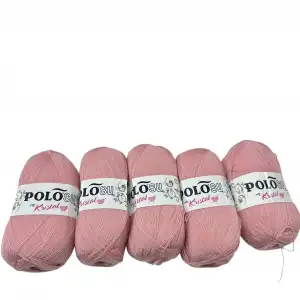 Polosu Kristal Lif İpi 5li Paket(Pudra Pembe)-Psk01-21