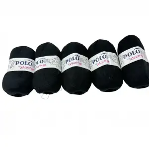 Polosu Kristal Lif İpi 5li Paket(Siyah)-Psk01-14