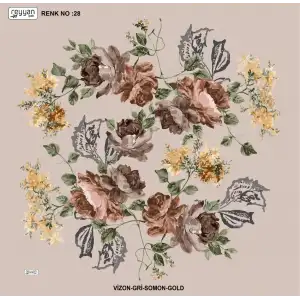 Reyyan İpek 100 cm Desenli Oyalık Yazma (ryyn-461-15)