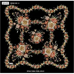 Reyyan İpek 100 cm Desenli Oyalık Yazma (ryyn-463-08)