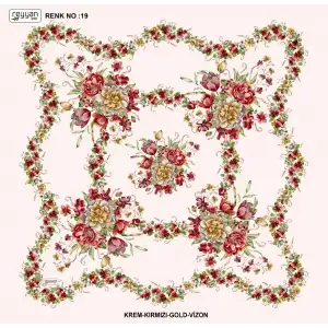 Reyyan İpek 100 cm Desenli Oyalık Yazma (ryyn-463-12)
