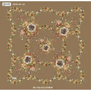 Reyyan İpek 100 cm Desenli Oyalık Yazma (ryyn-463-15)