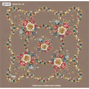 Reyyan İpek 100 cm Desenli Oyalık Yazma (ryyn-463-17)