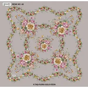 Reyyan İpek 100 cm Desenli Oyalık Yazma (ryyn-463-19)