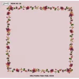 Reyyan İpek 100 cm Desenli Oyalık Yazma (ryyn-464-14)