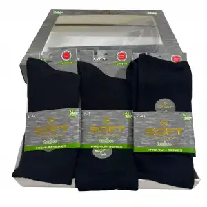 Soft Erkek Bambu Soket Çorap Siyah Renk 6lı (eb10-02)