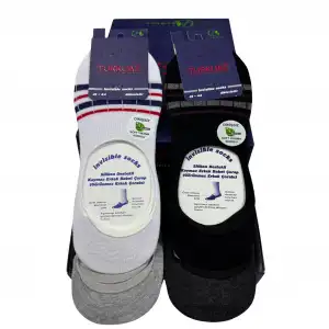 Turkuaz Erkek Bambu Babet Çorap Karışık Renk 6lı (eb12-02)