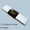 3 cm Beyaz Saten Kurdele (10 mt.) - (SK-03-01)