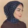 Locella El Dikişli Dijital Soft Eşarp Lacivert Serisi-soft15-03