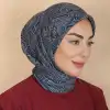 Locella El Dikişli Dijital Soft Eşarp Lacivert Serisi-soft15-05
