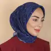 Locella El Dikişli Dijital Soft Eşarp Lacivert Serisi-soft15-07