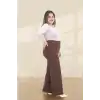 Kadın Dar Kalıp Battal Kahve Kumaş Pantolon -(KP02-03)