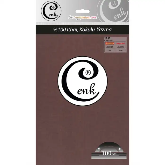 Cenk Düz 100 cm Poşetli Oyalık Yazma -(Karamel)-(301-1144)