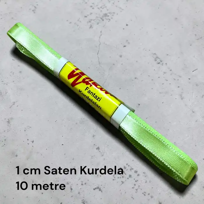 1 cm Saten Kurdele (10 mt.) - (SK-01-12)