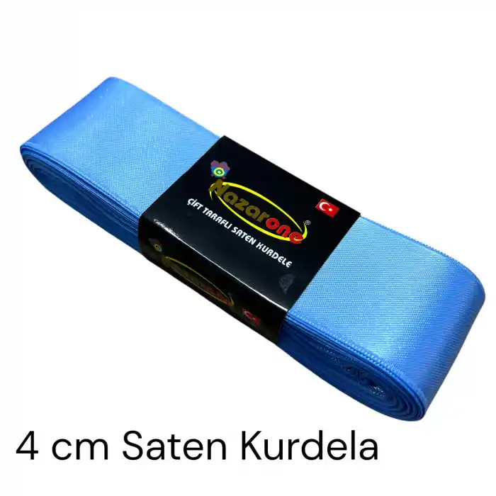 4 cm Bebe Mavi Saten Kurdele (10 mt.) - (SK-04-07)