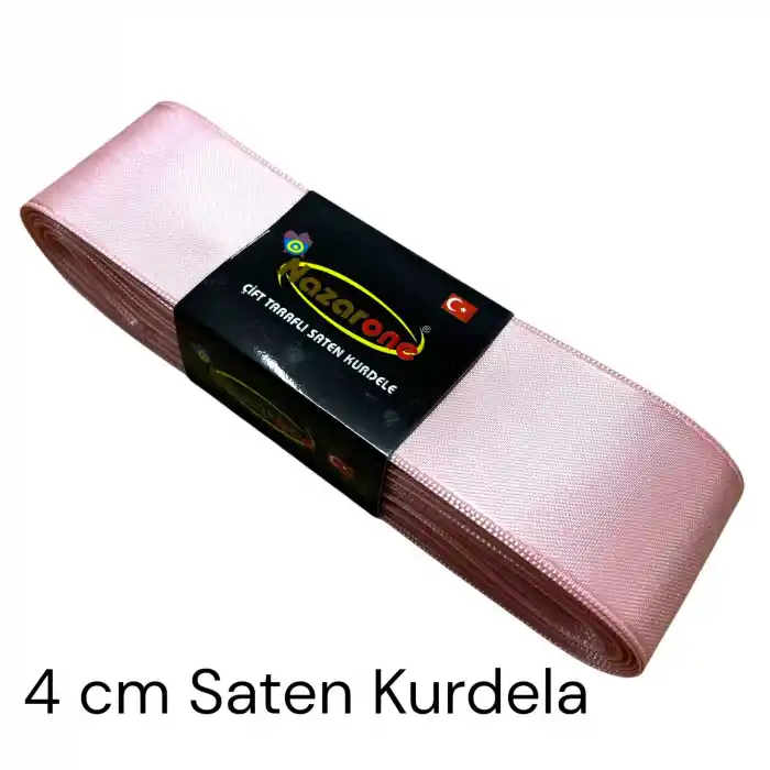 4 cm Pudra Saten Kurdele (10 mt.) - (SK-04-12)