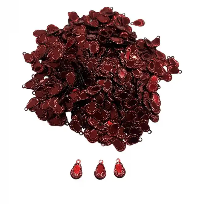 Pleksi Oya İşleme Pulu Hürrem Küpe Model (Bordo) (pul05-03)